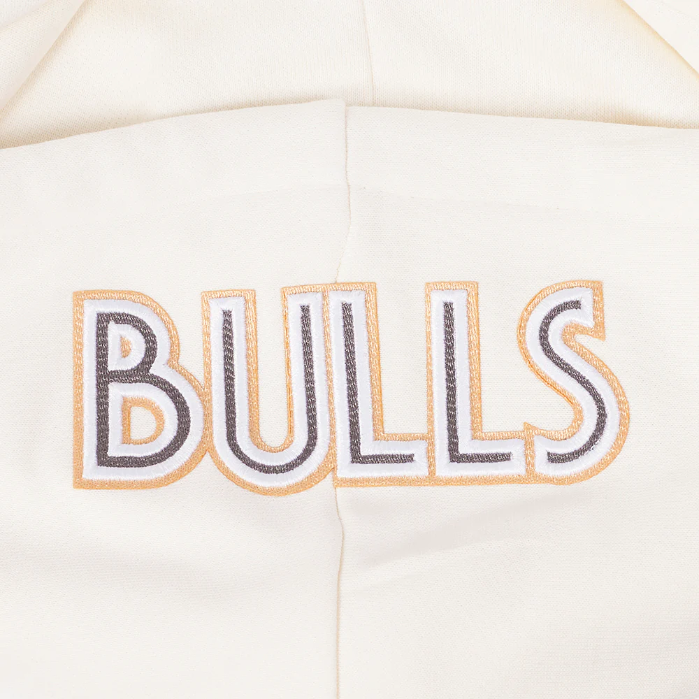 NBA CHICAGO BULLS CITY EDITION 24-25 WOMEN'S FLEECE CROPPED PULLOVER HOODIE (EGGSHELL) - Image 8