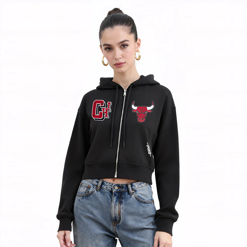 NBA CHICAGO BULLS BEST OF WOMEN'S FLC FZ HOODIE (BLACK)