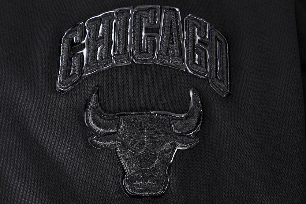NBA CHICAGO BULLS TRIPLE BLACK WOMEN'S CROPPED PULLOVER HOODIE (TRIPLE BLACK) - Image 6
