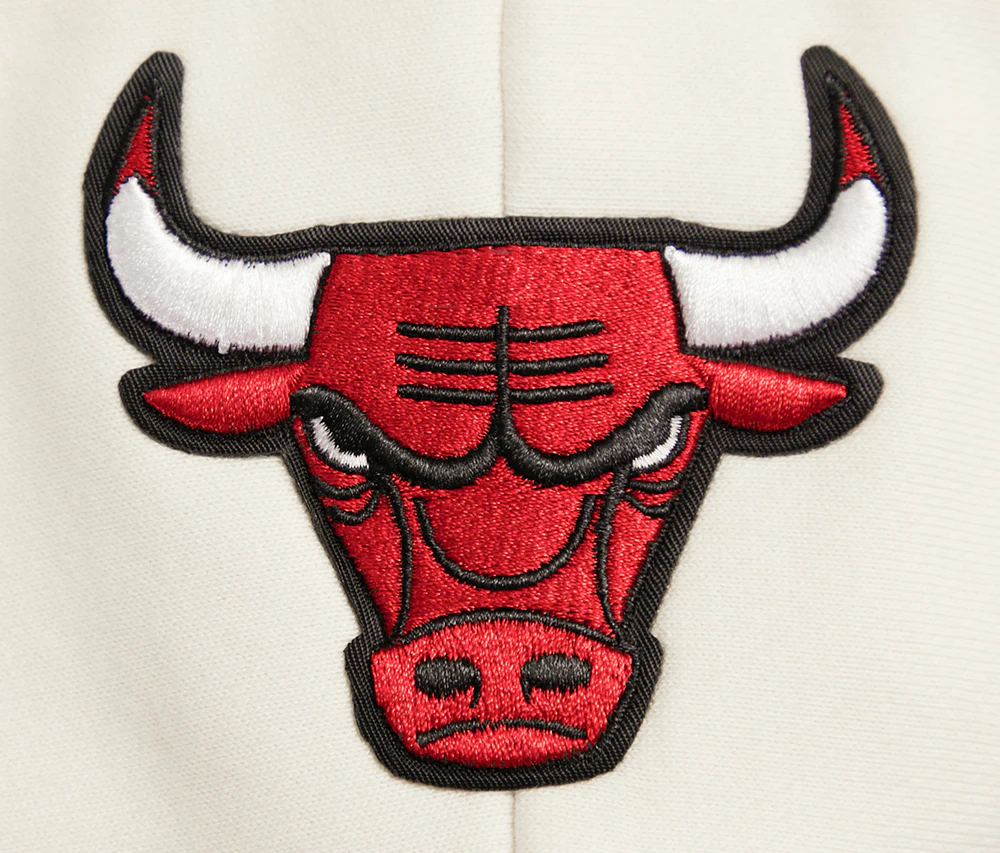 NBA CHICAGO BULLS RETRO CLASSIC WOMEN'S CROPPED PULLOVER HOODIE (EGGSHELL/ RED) - Image 5