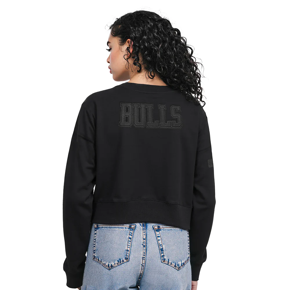 NBA CHICAGO BULLS NEUTRAL WOMEN'S CREWNECK (BLACK) - Image 2