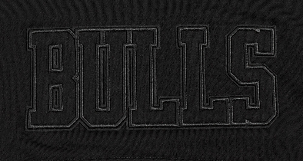 NBA CHICAGO BULLS NEUTRAL CROPPED WOMEN'S PULLOVER HOODIE (BLACK) - Image 5