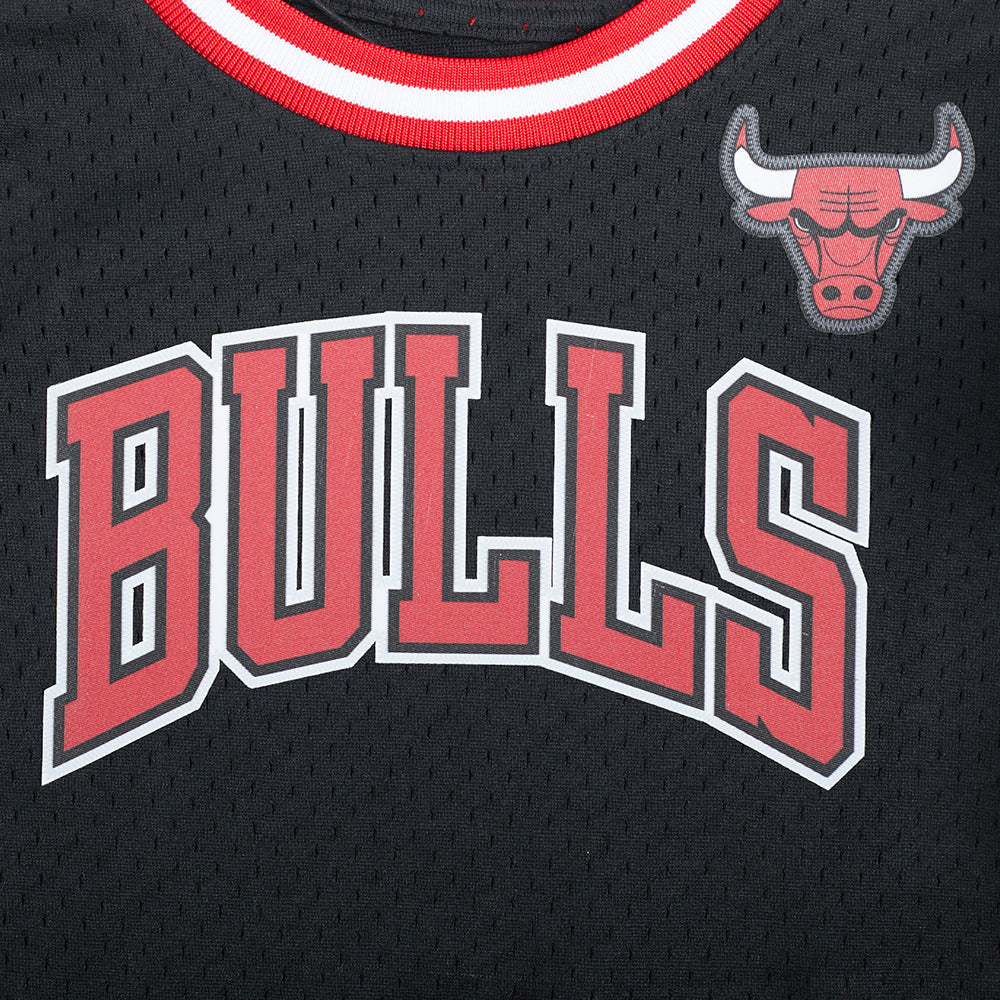 NBA CHICAGO BULLS CLASSIC LITTLE BOYS SHORT SLEEVE MESH TEE (BLACK/RED) - Image 8