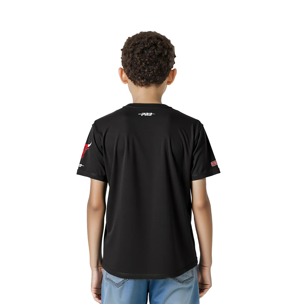 NBA CHICAGO BULLS CLASSIC LITTLE BOYS SHORT SLEEVE TEE (BLACK) - Image 2
