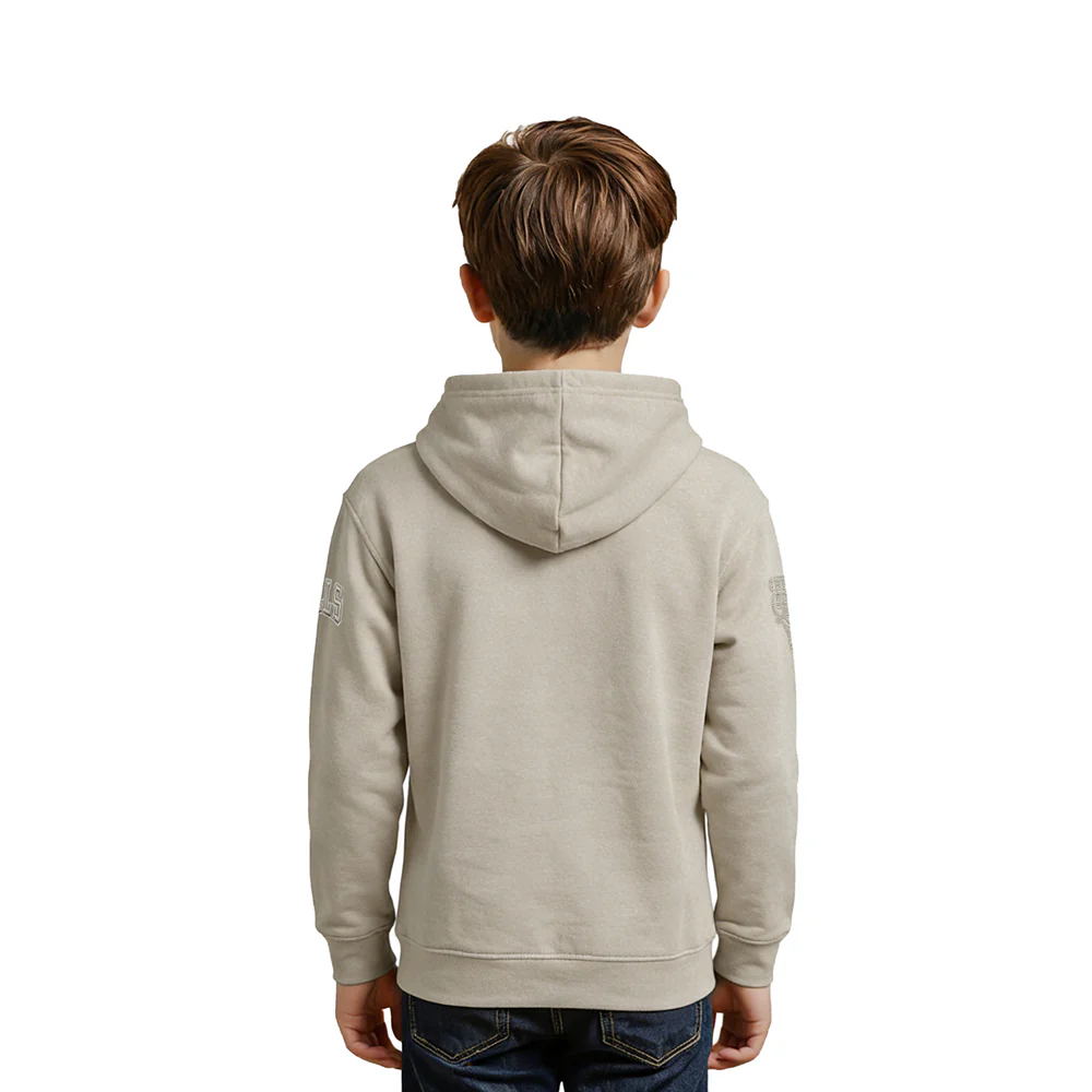 NBA CHICAGO BULLS NEUTRAL LITTLE BOYS FLEECE PULLOVER HOODIE (TAUPE) - Image 2