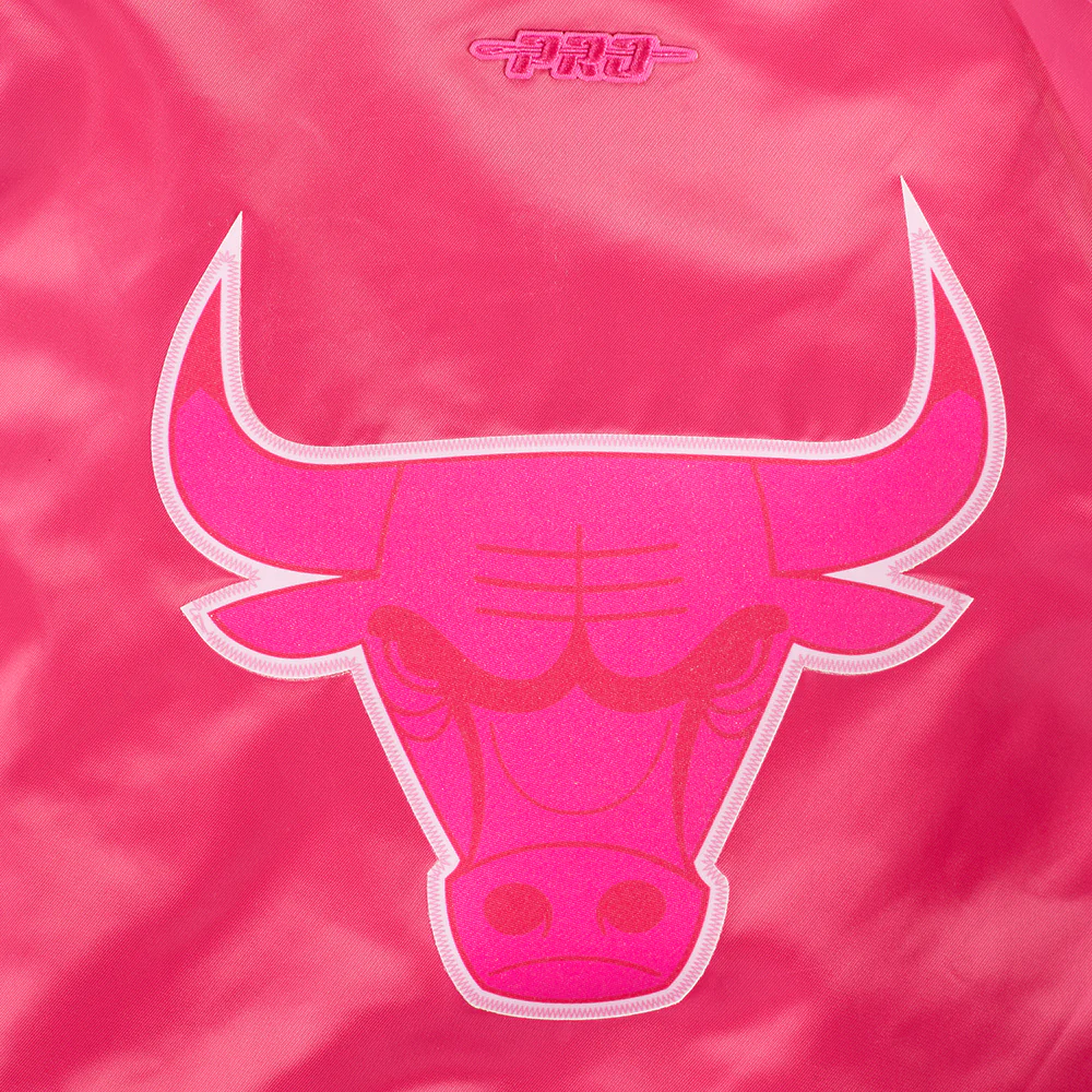 NBA CHICAGO BULLS TRIPLE PINK LITTLE GIRLS SATIN JACKET (BEETROOT PURPLE) - Image 6