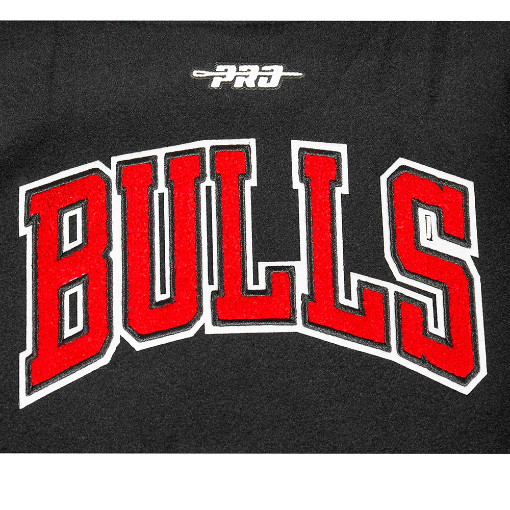 NBA CHICAGO BULLS CLASSIC LITTLE BOYS WOOL VARSITY JACKET (JET BLACK) - Image 9