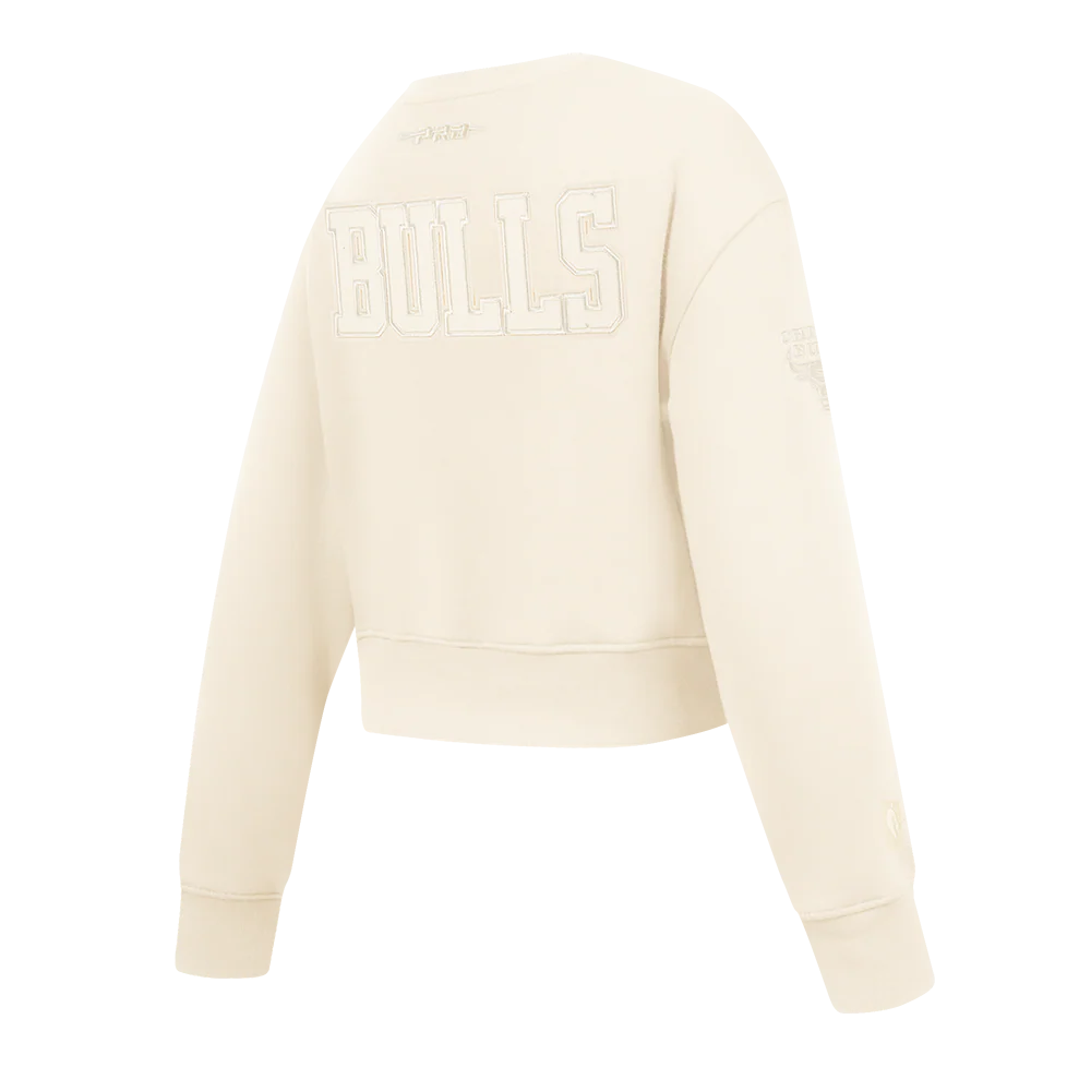 NBA CHICAGO BULLS NEUTRAL LITTLE GIRLS FLEECE CREWNECK (EGGSHELL) - Image 4