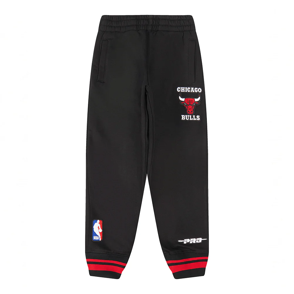 NBA CHICAGO BULLS RETRO CLASSIC TODDLER BOYS RIB SWEATPANT (BLACK/RED/BLACK) - Image 4