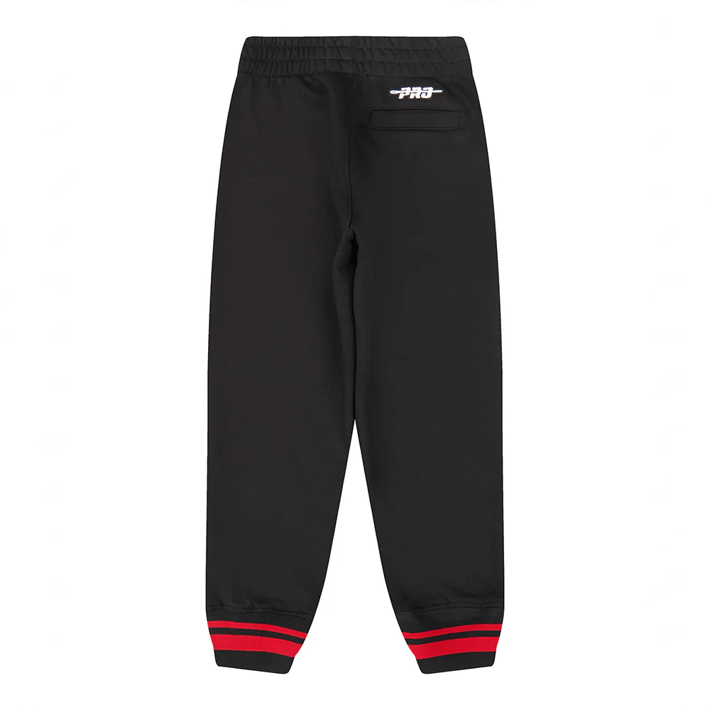 NBA CHICAGO BULLS RETRO CLASSIC TODDLER BOYS RIB SWEATPANT (BLACK/RED/BLACK) - Image 5