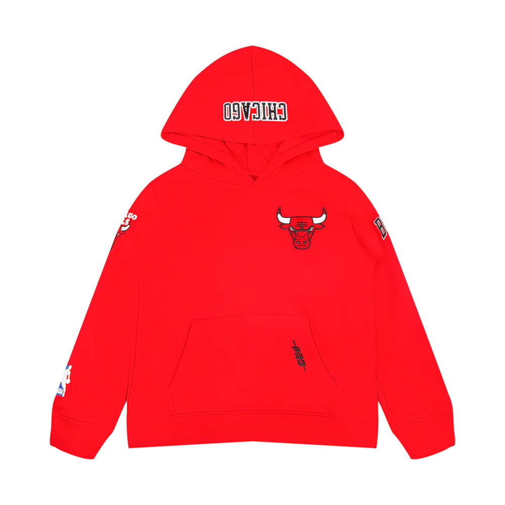 NBA CHICAGO BULLS CLASSIC TODDLER BOYS FLEECE PULLOVER HOODIE (RED) - Image 3