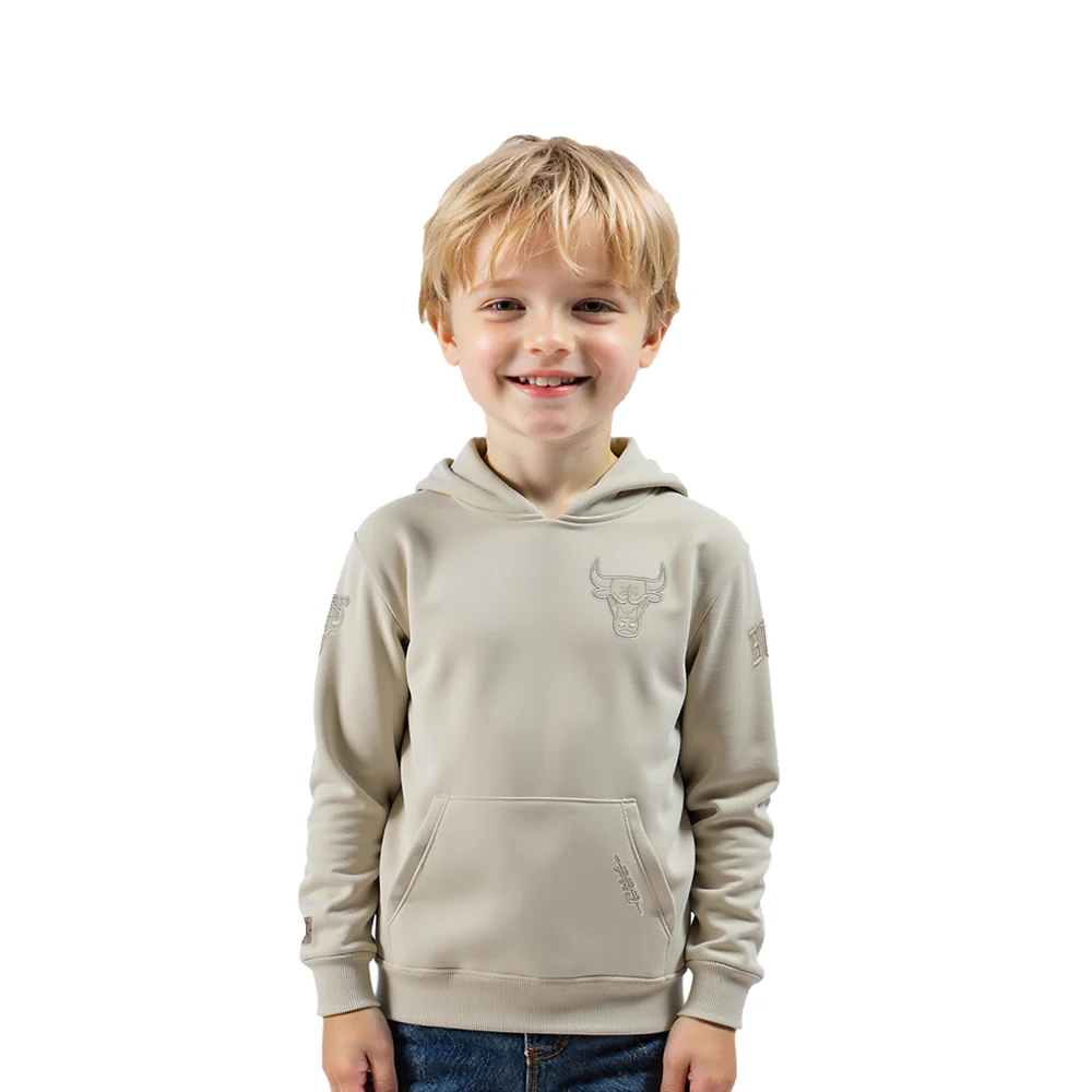 NBA CHICAGO BULLS NEUTRAL TODDLER BOYS FLEECE PULLOVER HOODIE (TAUPE)