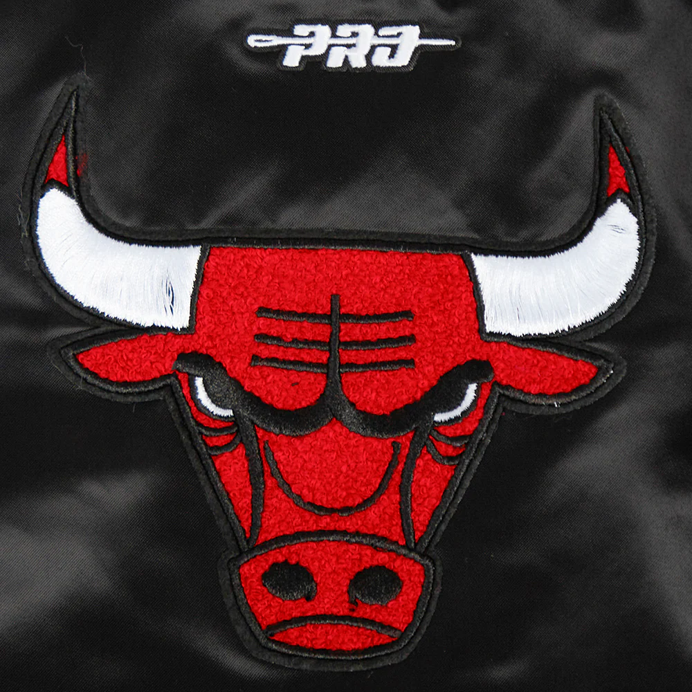 NBA CHICAGO BULLS CLASSIC TODDLER BOYS SATIN JACKET (BLACK) - Image 7