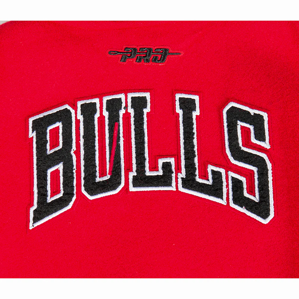NBA CHICAGO BULLS CLASSIC TODDLER BOYS WOOL VARSITY JACKET (RED/BLACK) - Image 5