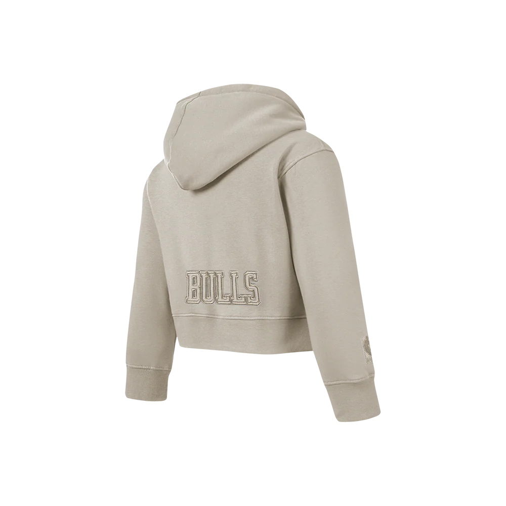 NBA CHICAGO BULLS NEUTRAL TODDLER GIRLS FLEECE PULLOVER HOODIE (TAUPE) - Image 4