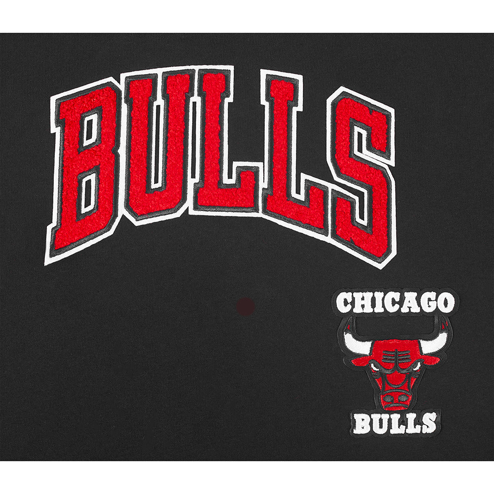 NBA CHICAGO BULLS RETRO CLASSIC TODDLER GIRLS RIB FLEECE CREWNECK (BLACK/RED/BLACK) - Image 5