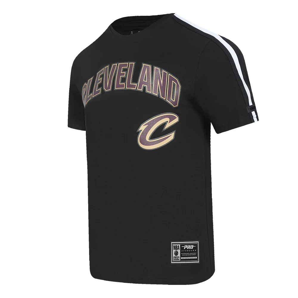 NBA CLEVELAND CAVALIERS CLASSIC MEN'S MESH STRIPED TEE (BLACK) - Image 2