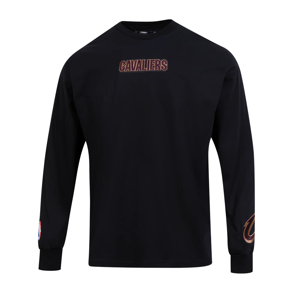 NBA CLEVELAND CAVALIERS WINGSPAN MEN'S DROP SHOULDER LS TEE (BLACK) - Image 2