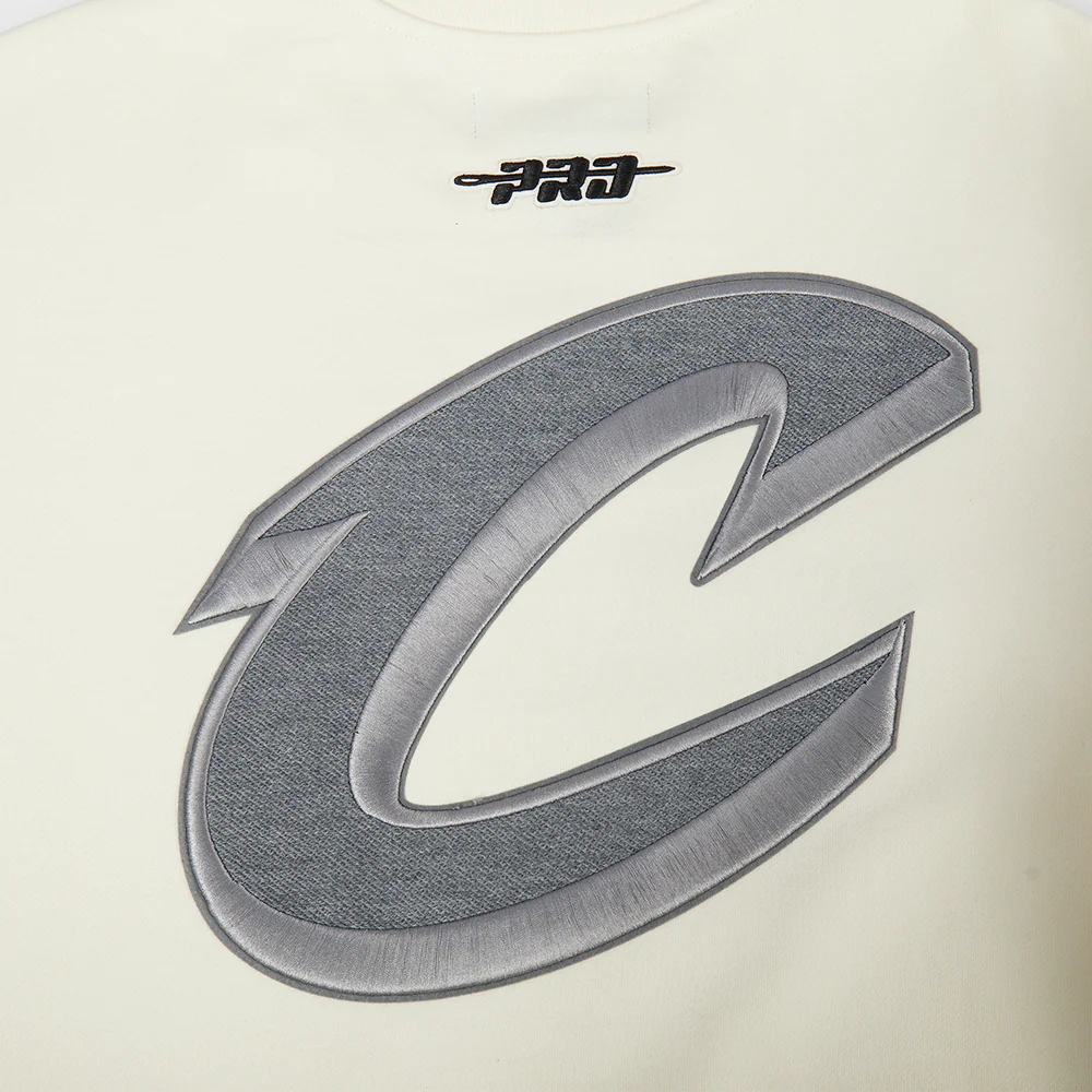 NBA CLEVELAND CAVALIERS REVERSE FRENCH TERRY MEN'S DROP SHOULDER FLC CREWNECK (EGGSHELL) - Image 5
