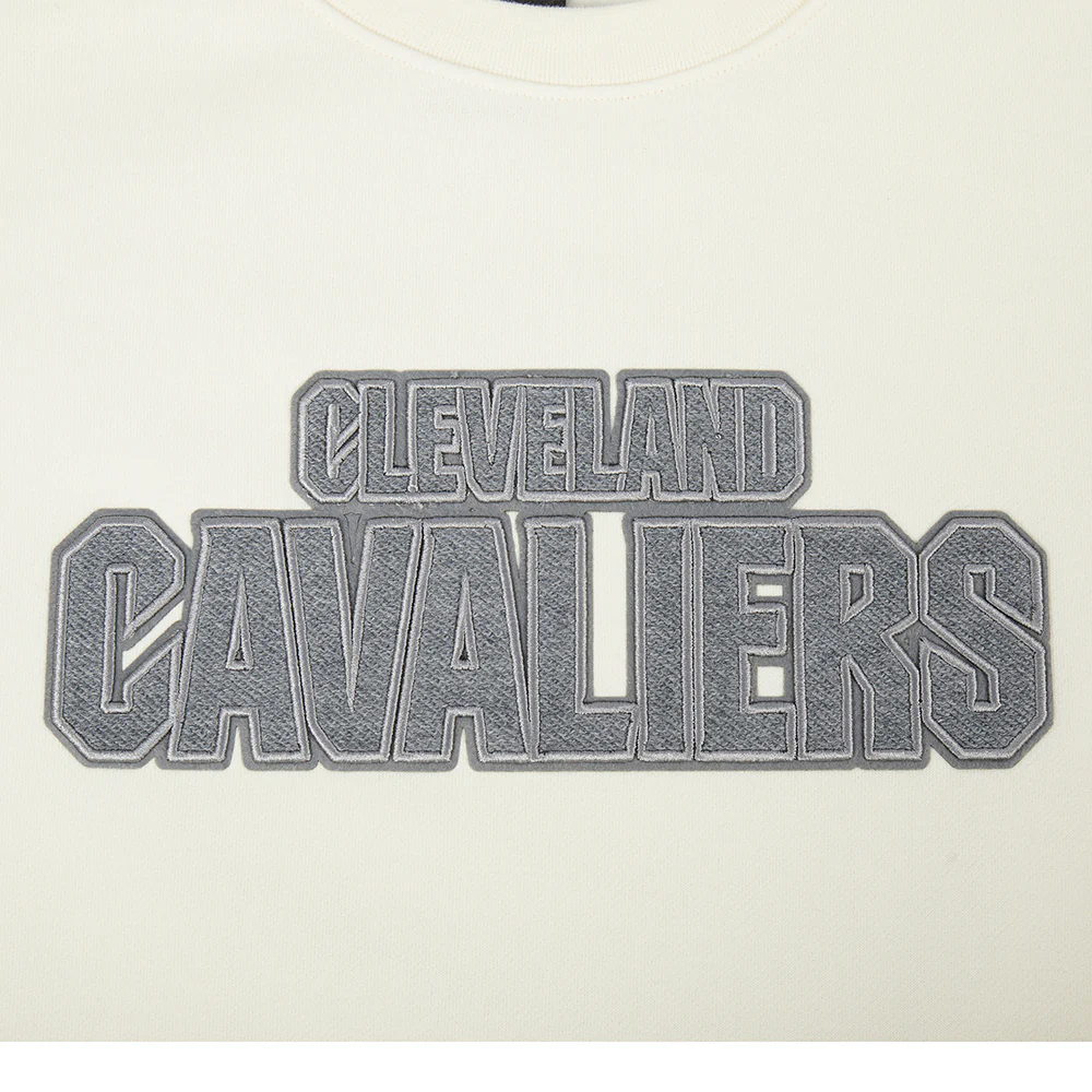 NBA CLEVELAND CAVALIERS REVERSE FRENCH TERRY MEN'S DROP SHOULDER FLC CREWNECK (EGGSHELL) - Image 8