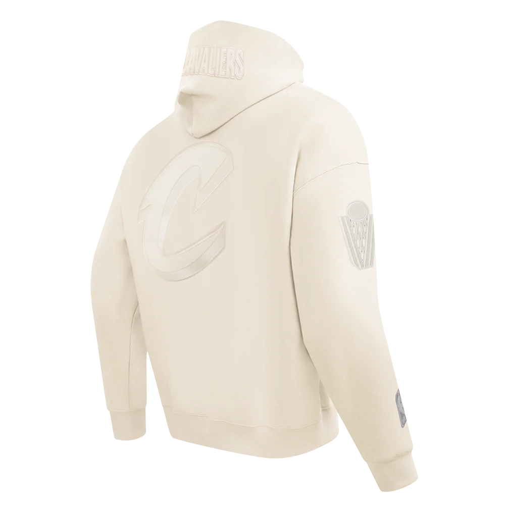NBA CLEVELAND CAVALIERS DONOVAN MITCHELL #45 NEUTRAL PNN MEN'S DROP SHOULDER FLC PO HOODIE (EGGSHELL) - Image 4