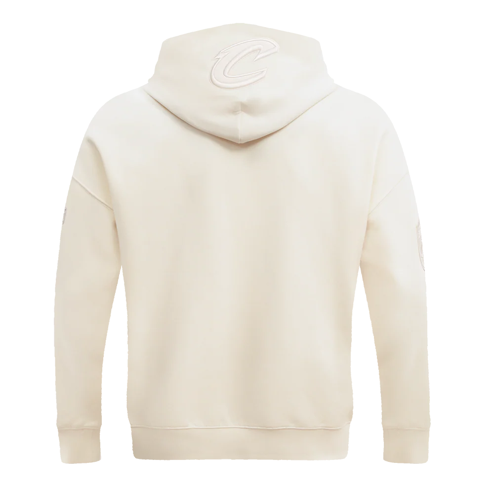 NBA CLEVELAND CAVALIERS NEUTRAL DROP SHOULDER MEN'S PULLOVER HOODIE (EGGSHELL) - Image 4