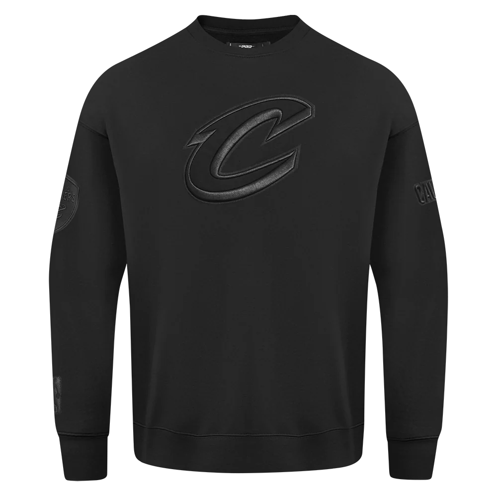 NBA CLEVELAND CAVALIERS NEUTRAL MEN'S DROP SHOULDER FLC CREWNECK (BLACK)