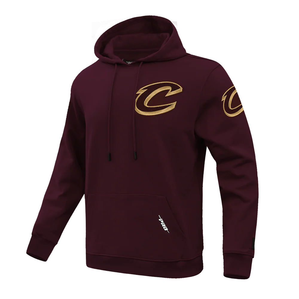 NBA CLEVELAND CAVALIERS CLASSIC CHENILLE MEN'S DOUBLE KNIT PULLOVER HOODIE (WINE) - Image 2