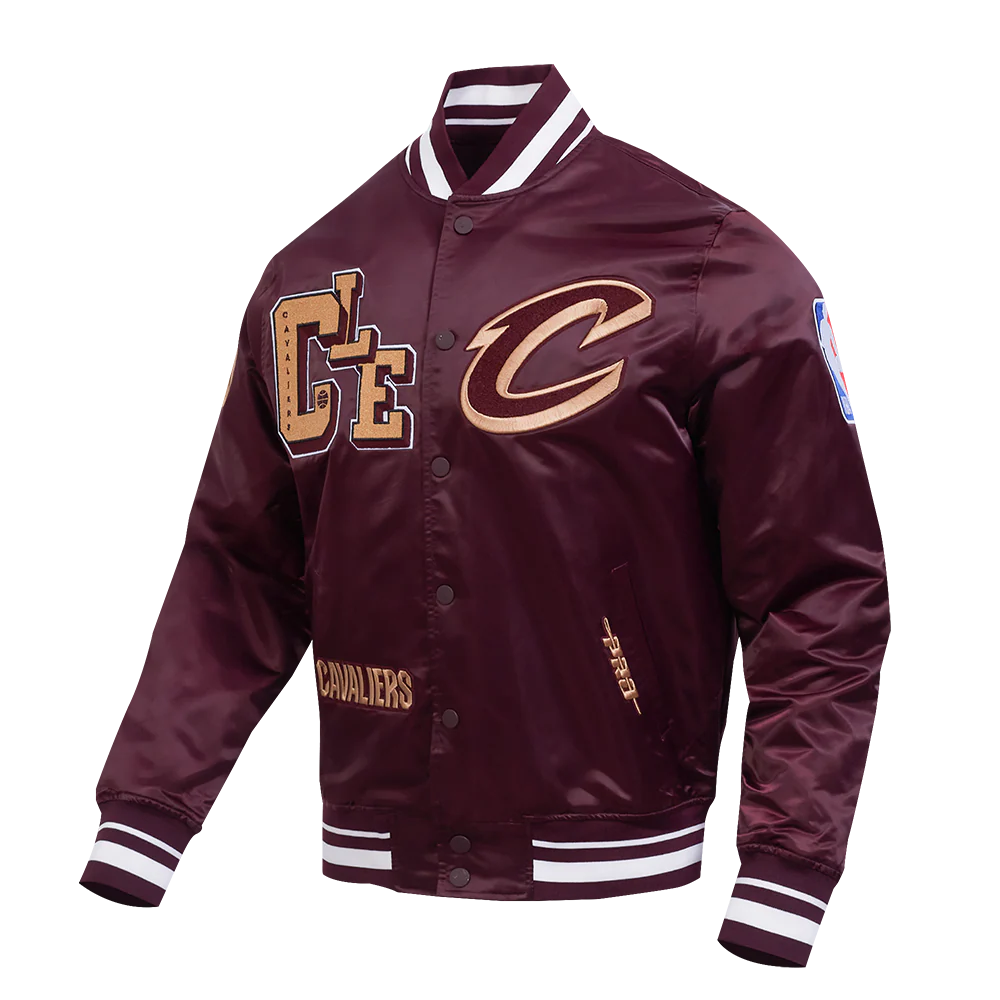 CLEVELAND CAVALIERS BEST OF MEN'S RIB SATIN JACKET (WINE) - Image 4