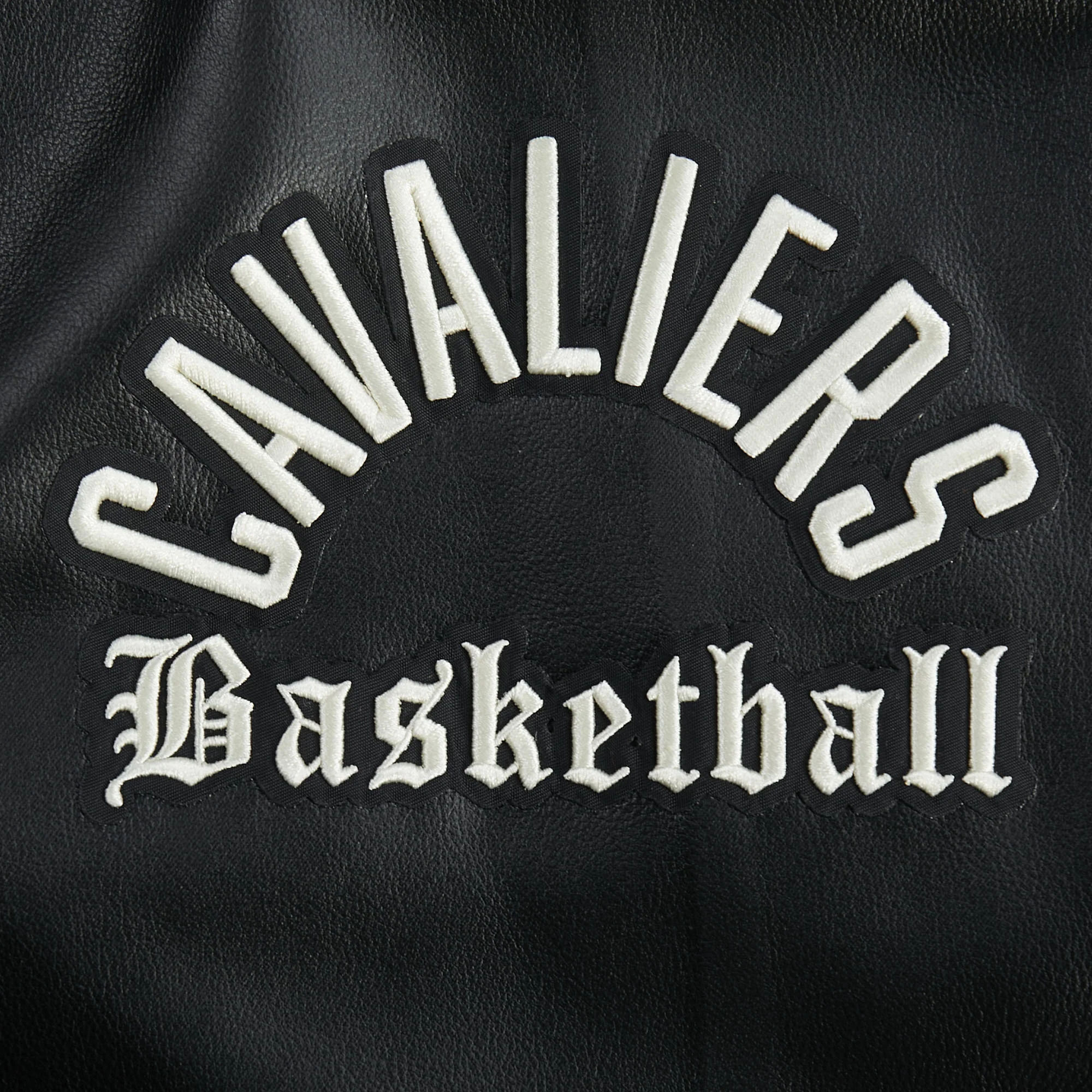NBA CLEVELAND CAVALIERS MODERN ORIGINALS MEN'S LEATHER VARSITY JACKET (JET BLACK) - Image 7