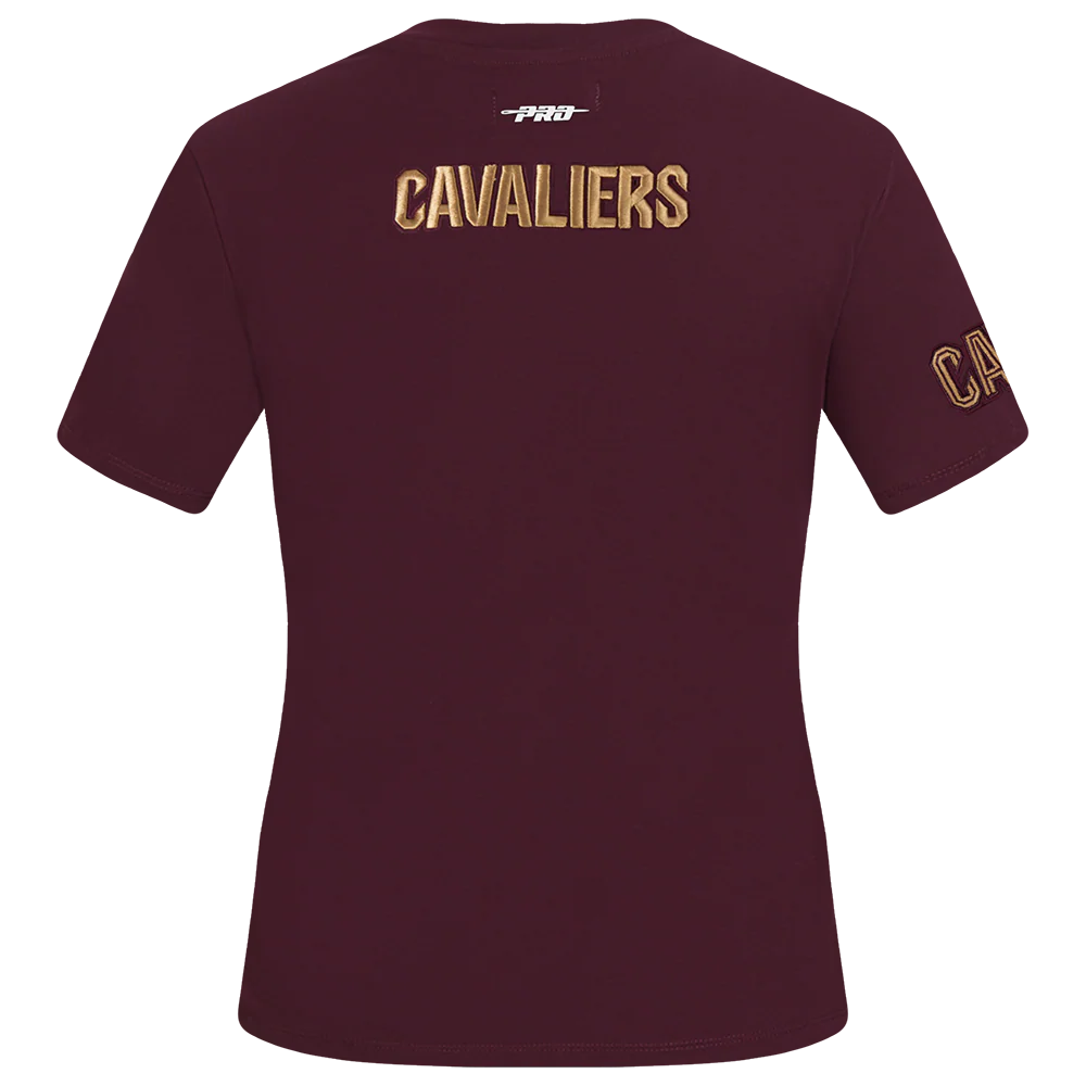 NBA CLEVELAND CAVALIERS OLD ENGLISH WOMEN'S SJ SLIM FIT TEE (WINE) - Image 3
