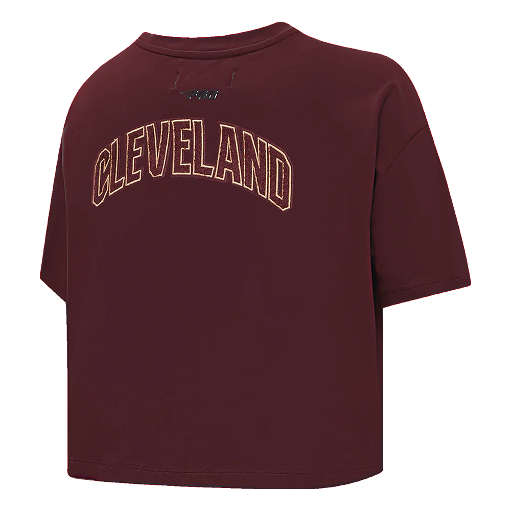 NBA CLEVELAND CAVALIERS CLASSIC WOMEN'S BOXY TEE (WINE) - Image 11