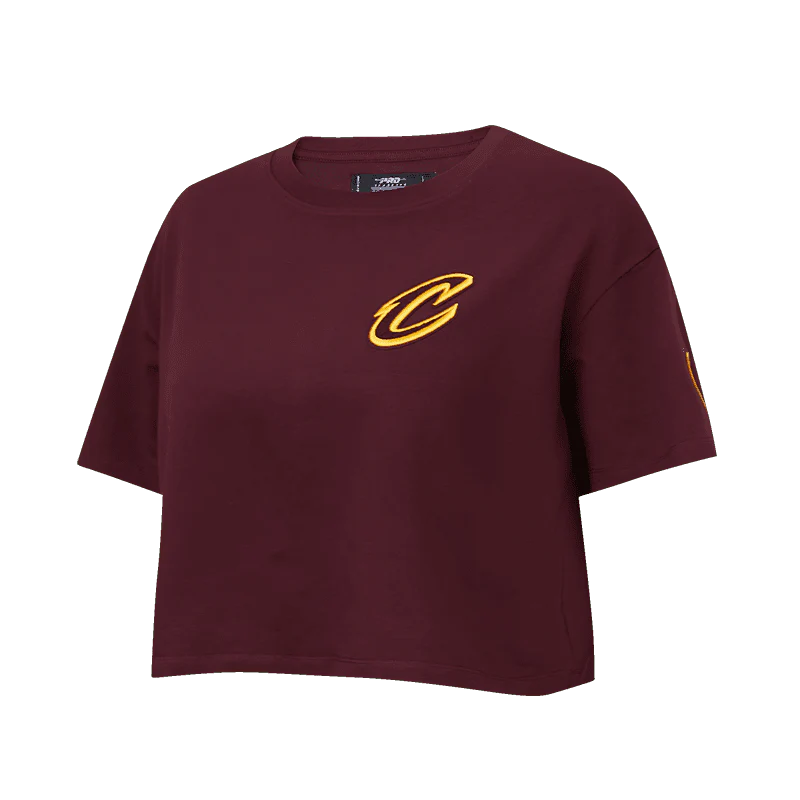 NBA CLEVELAND CAVALIERS CLASSIC WOMEN'S BOXY TEE (WINE) - Image 4