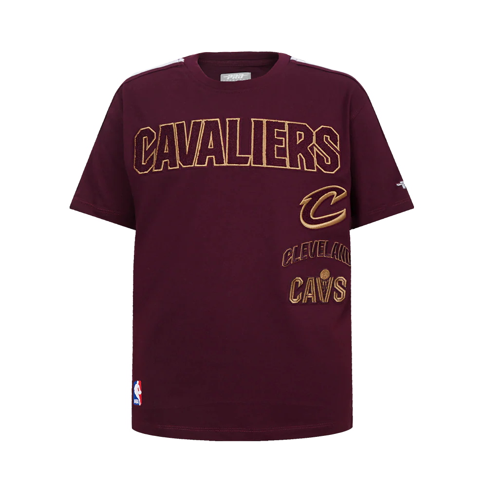 NBA CLEVELAND CAVALIERS RETRO CLASSIC SINGLE JERSEY BIG BOYS SINGLE JERSEY TAPING TEE (WINE)