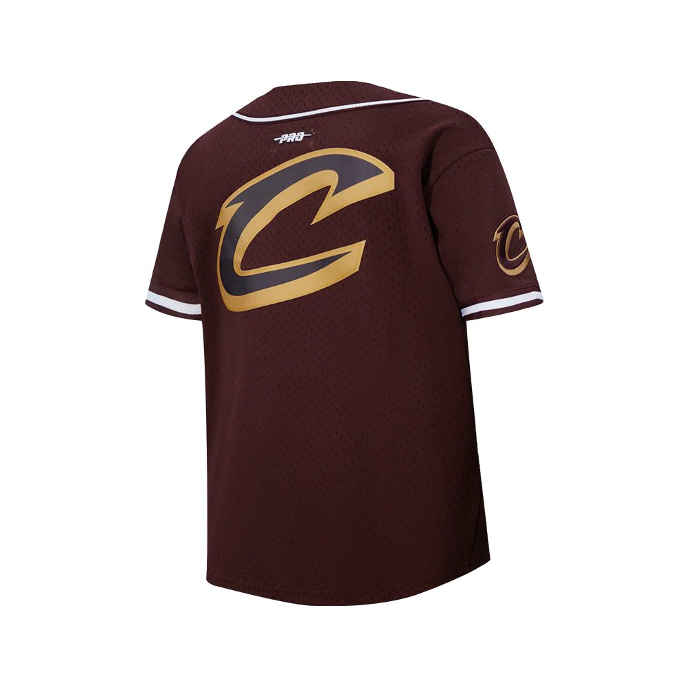 NBA CLEVELAND CAVALIERS DONOVAN MITCHELL #45 CLASSIC MESH PNN BIG BOY'S MESH BUTTON DOWN SHIRT (WINE) - Image 4