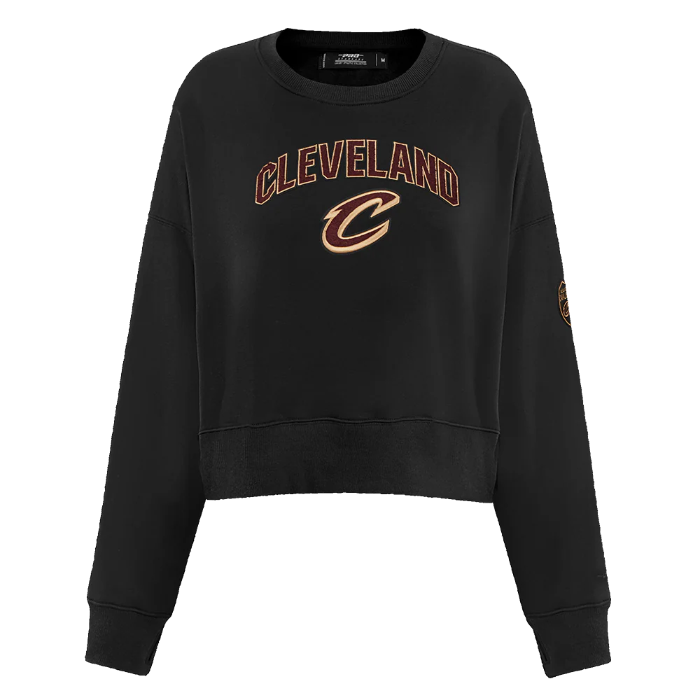 NBA CLEVELAND CAVALIERS CLASSIC WOMEN'S FLEECE CREWNECK (BLACK)