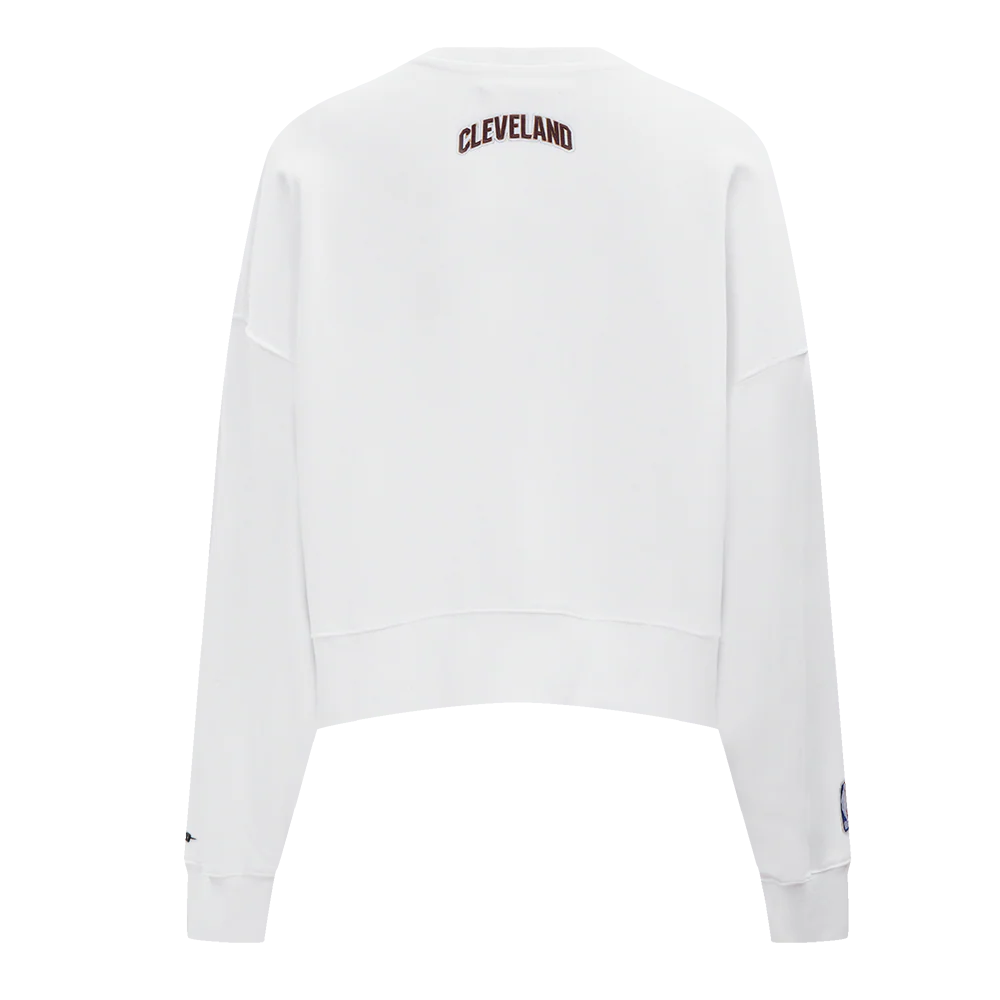 NBA CLEVELAND CAVALIERS CLASSIC WOMEN'S FLEECE CREWNECK (WHITE) - Image 3