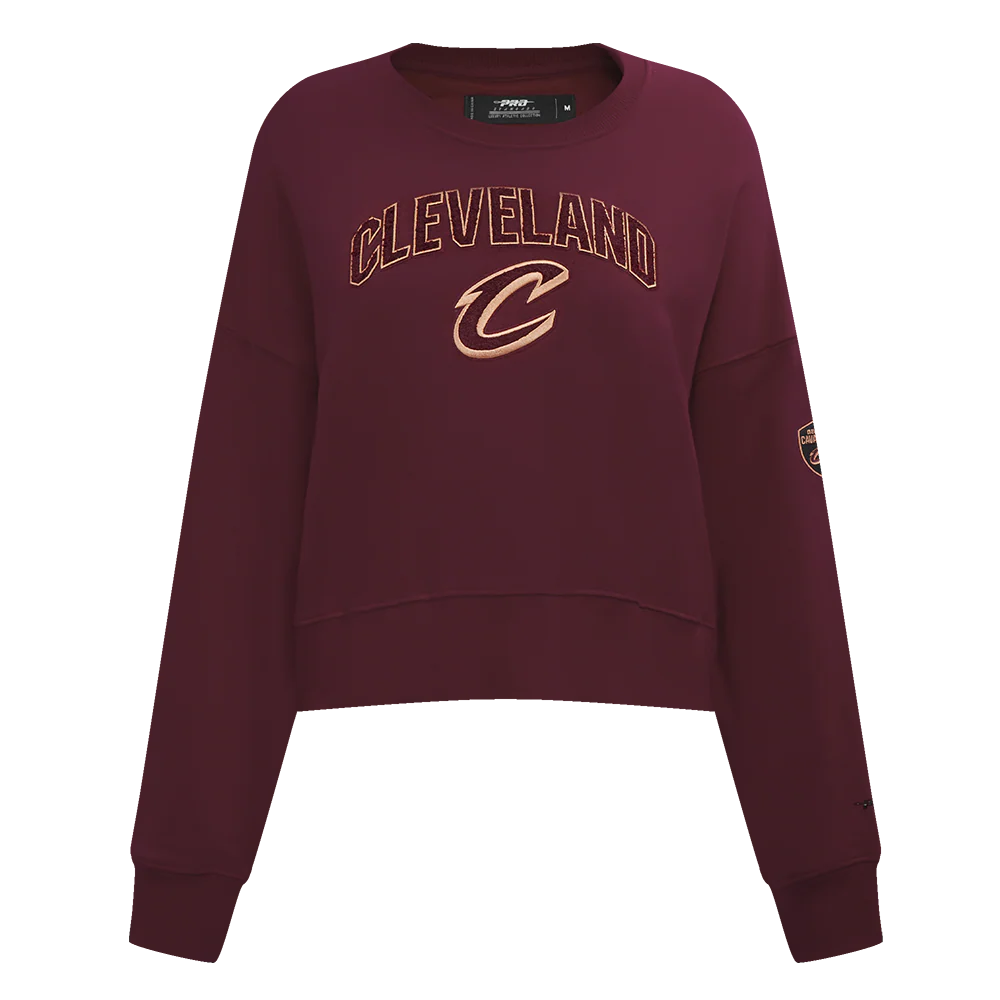 NBA CLEVELAND CAVALIERS CLASSIC WOMEN'S FLEECE CREWNECK (WINE)