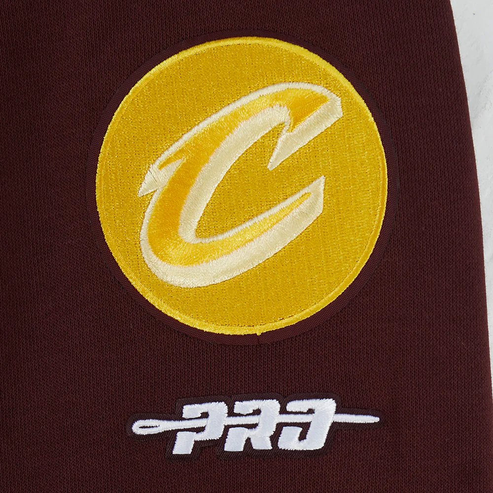 NBA CLEVELAND CAVALIERS CITY EDITION 25-26 WOMEN'S RIB FLC CROPPED PO HOODIE (WINE) - Image 7