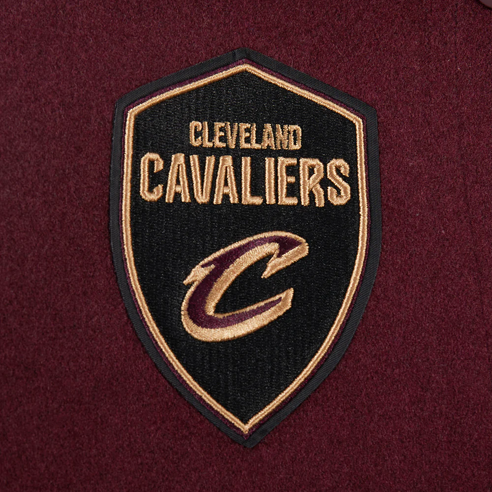 NBA CLEVELAND CAVALIERS CLASSIC WOMEN'S WOOL VARSITY JACKET (WINE/WHITE) - Image 7