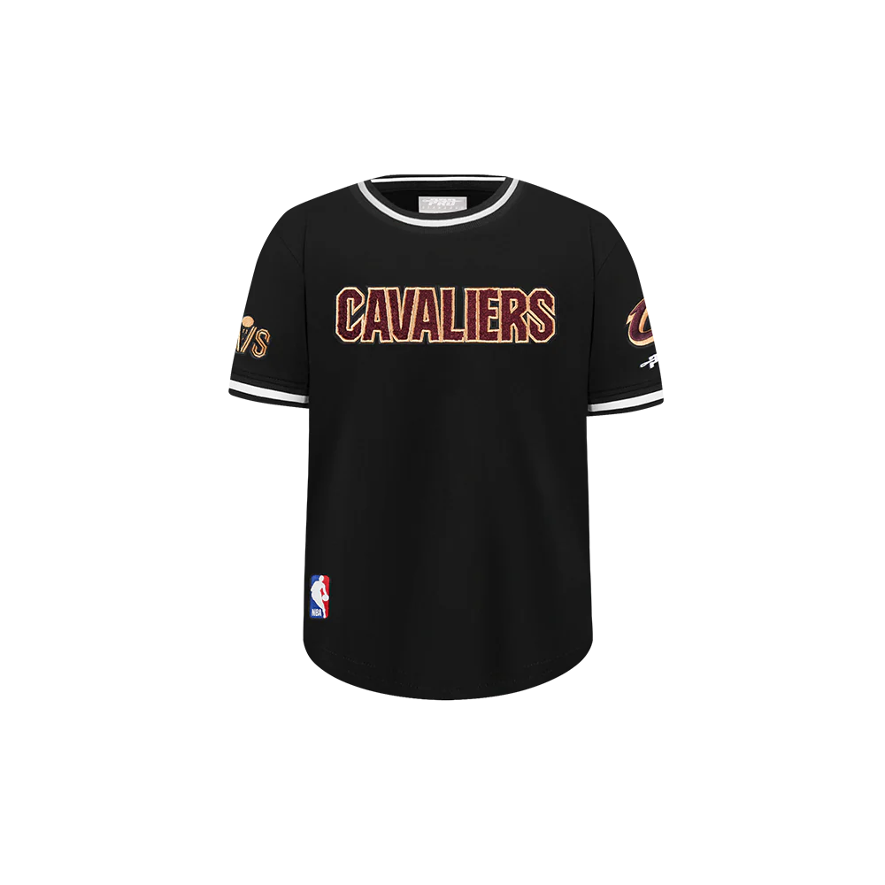 NBA CLEVELAND CAVALIERS CLASSIC TODDLER BOYS SHORT SLEEVE STRIPED RIB TEE (BLACK)