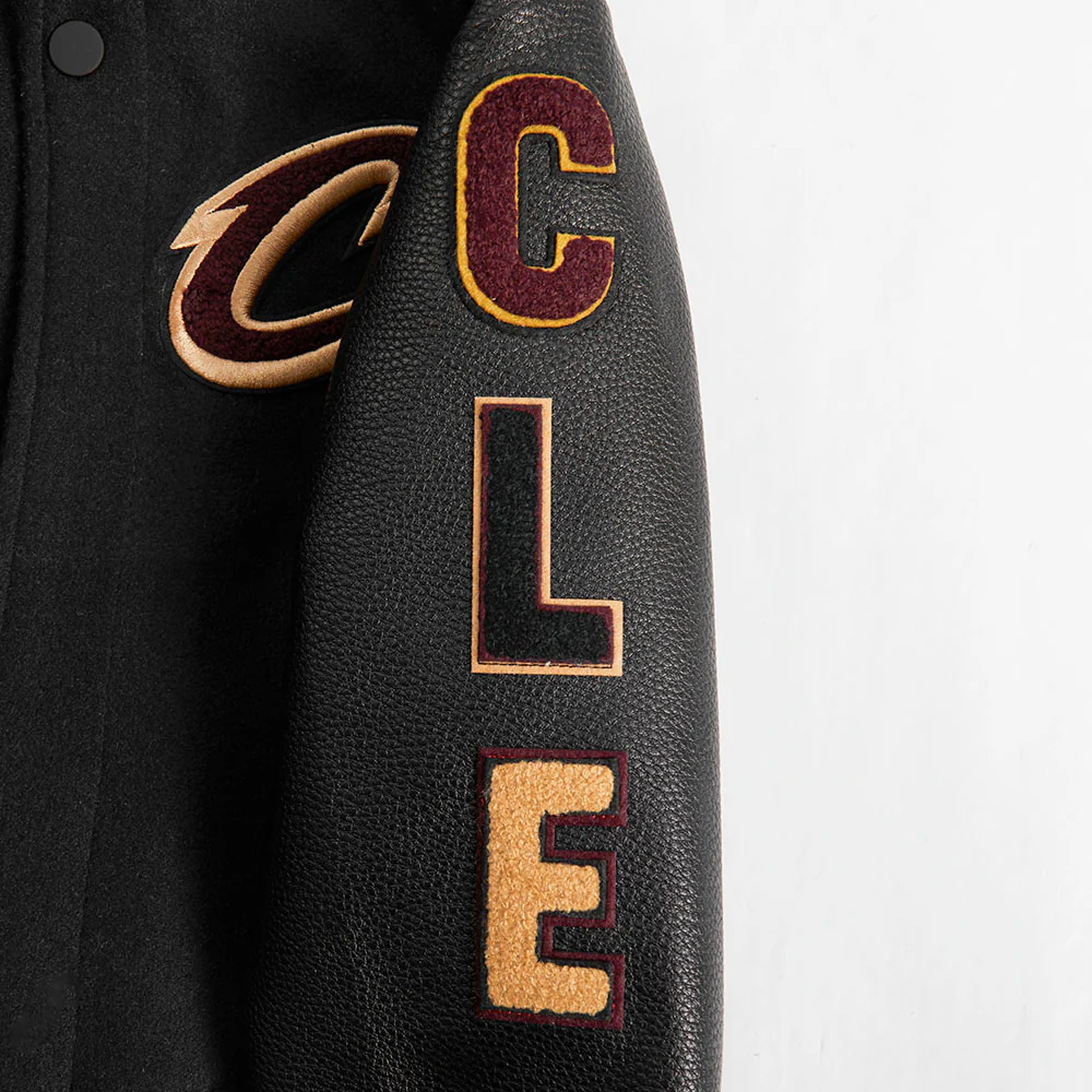 NBA CLEVELAND CAVALIERS CLASSIC TODDLER BOYS WOOL VARSITY JACKET (JET BLACK) - Image 8