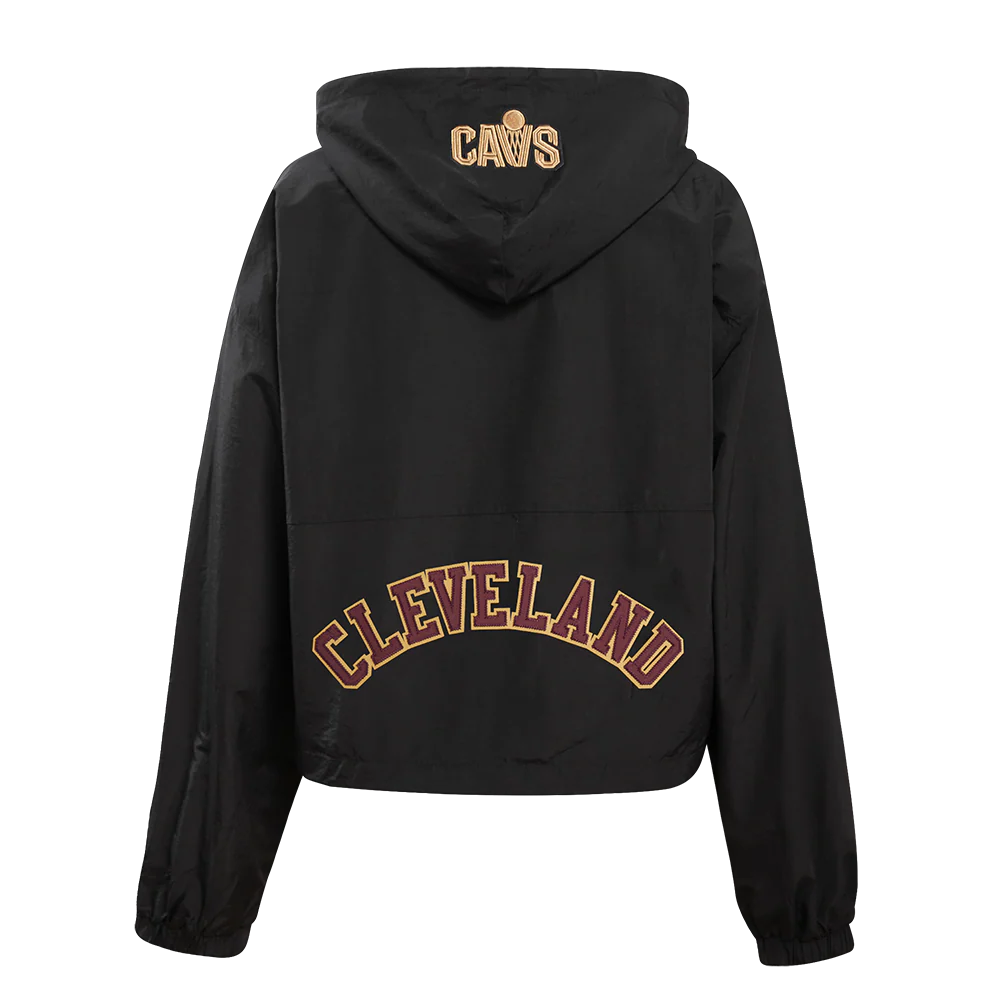 NBA CLEVELAND CAVALIERS CLASSIC WIND WOVEN WOMEN'S 1/2 JACKET (BLACK) - Image 3