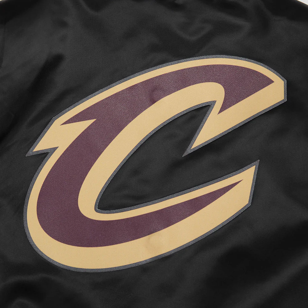 NBA CLEVELAND CAVALIERS CLASSIC WOMEN'S SATIN JACKET (BLACK) - Image 8