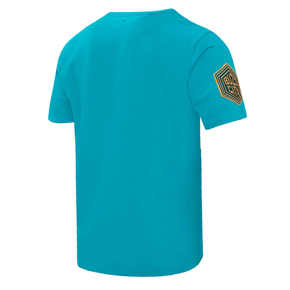 NBA CHARLOTTE HORNETS MEN'S CHEST BUZZ CITY TEE (TEAL) - Image 4