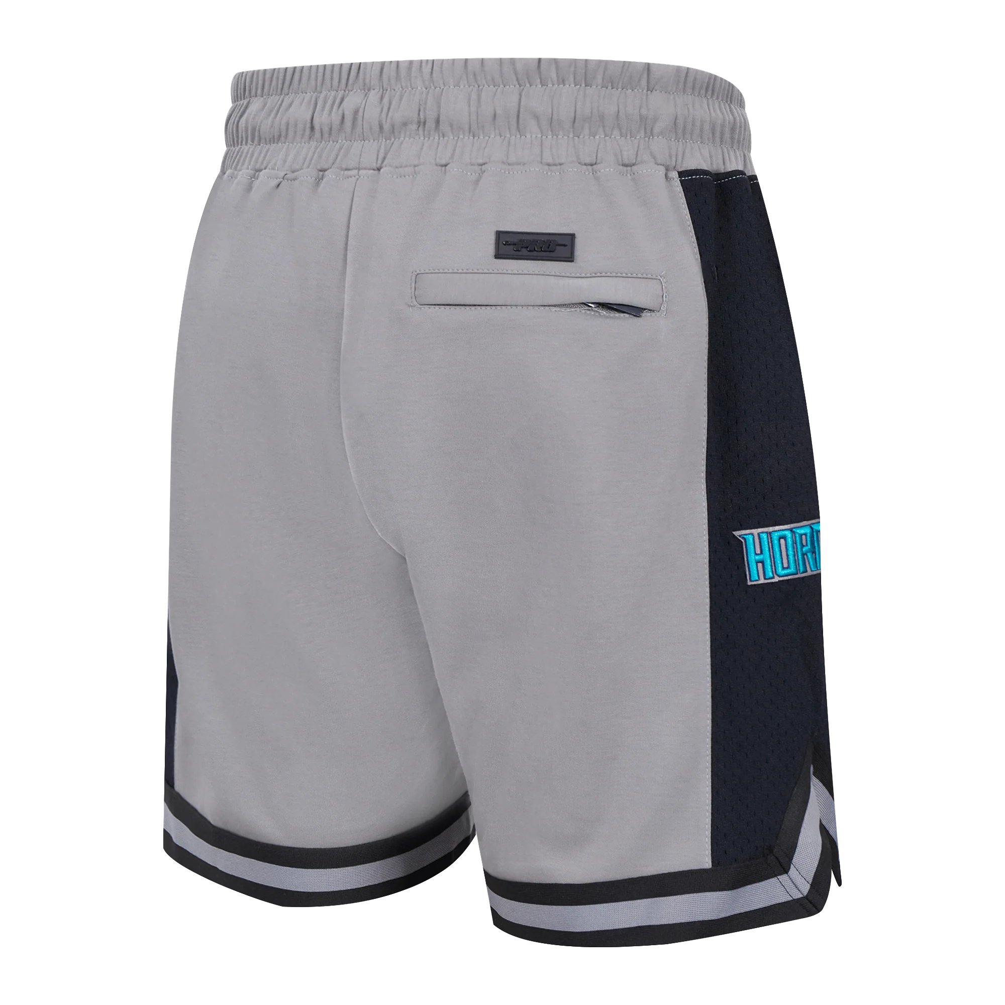 NBA CHARLOTTE HORNETS SCRIPT TAIL MEN'S DOUBLE KNIT 2.0 SHORT (GRAY/BLACK) - Image 3