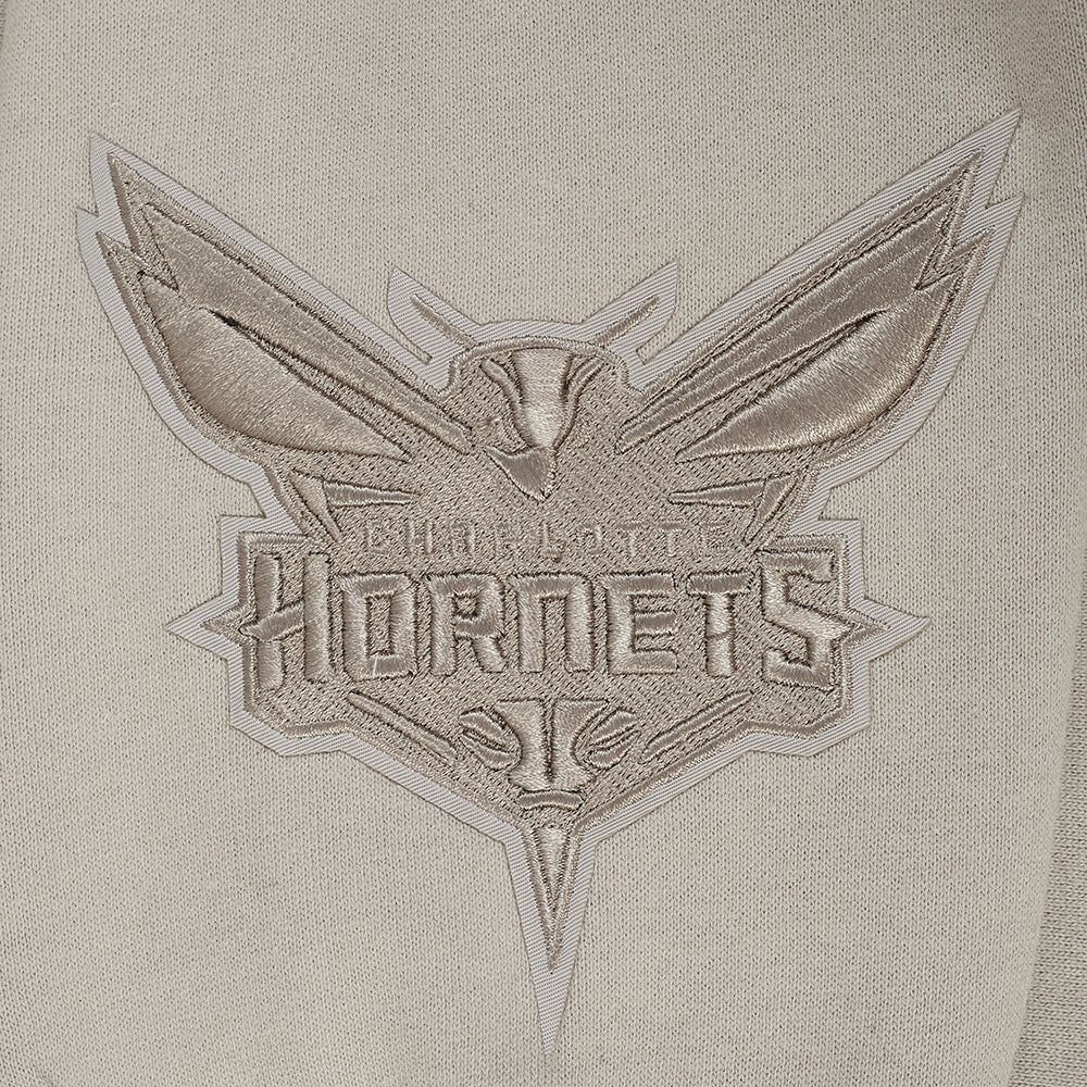 NBA CHARLOTTE HORNETS WINGSPAN MEN'S DROP SHOULDER FLEECE CREWNECK (TAUPE) - Image 7