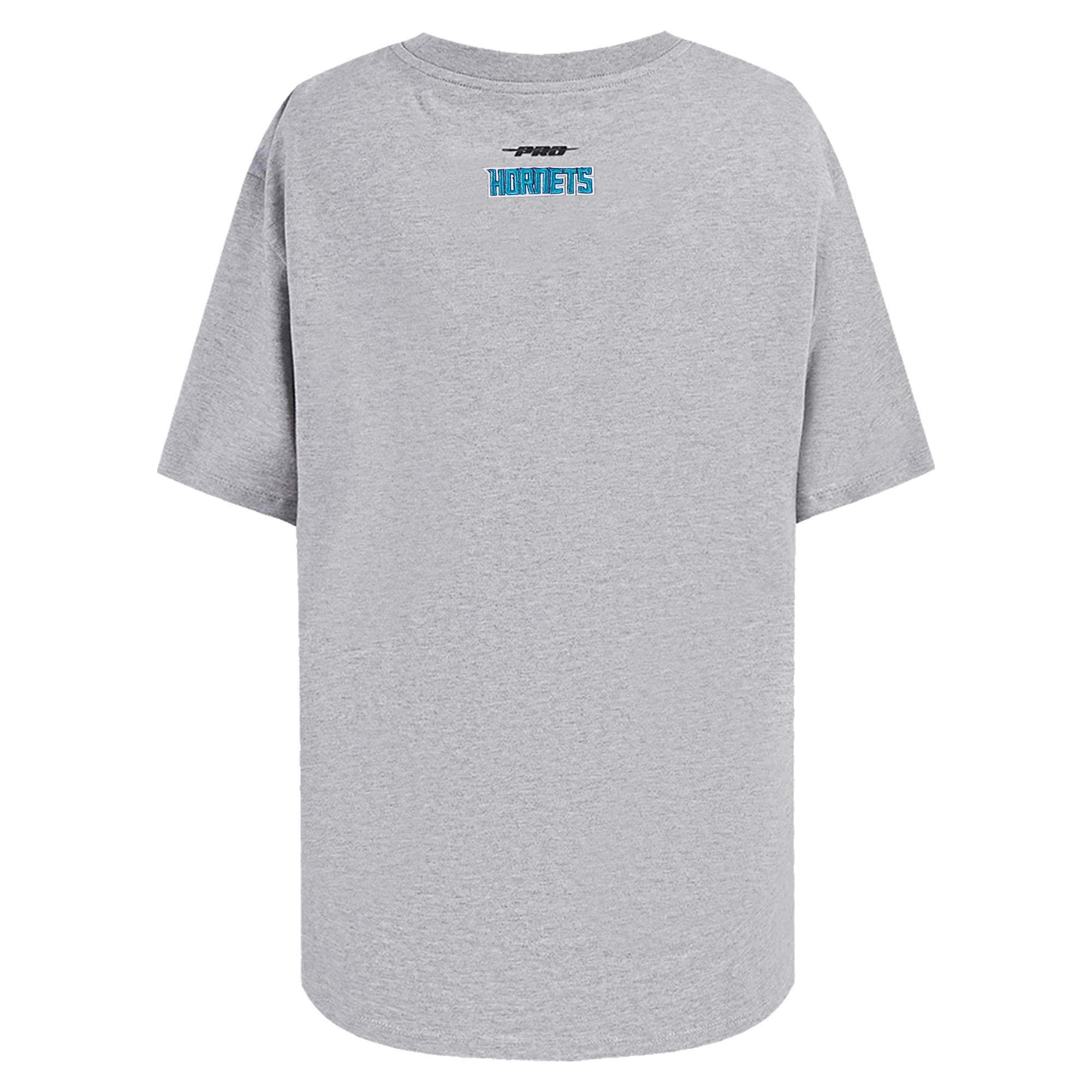 NBA CHARLOTTE HORNETS SCRIPT TAIL WOMEN'S BOYFRIEND TEE (HEATHER GREY) - Image 4