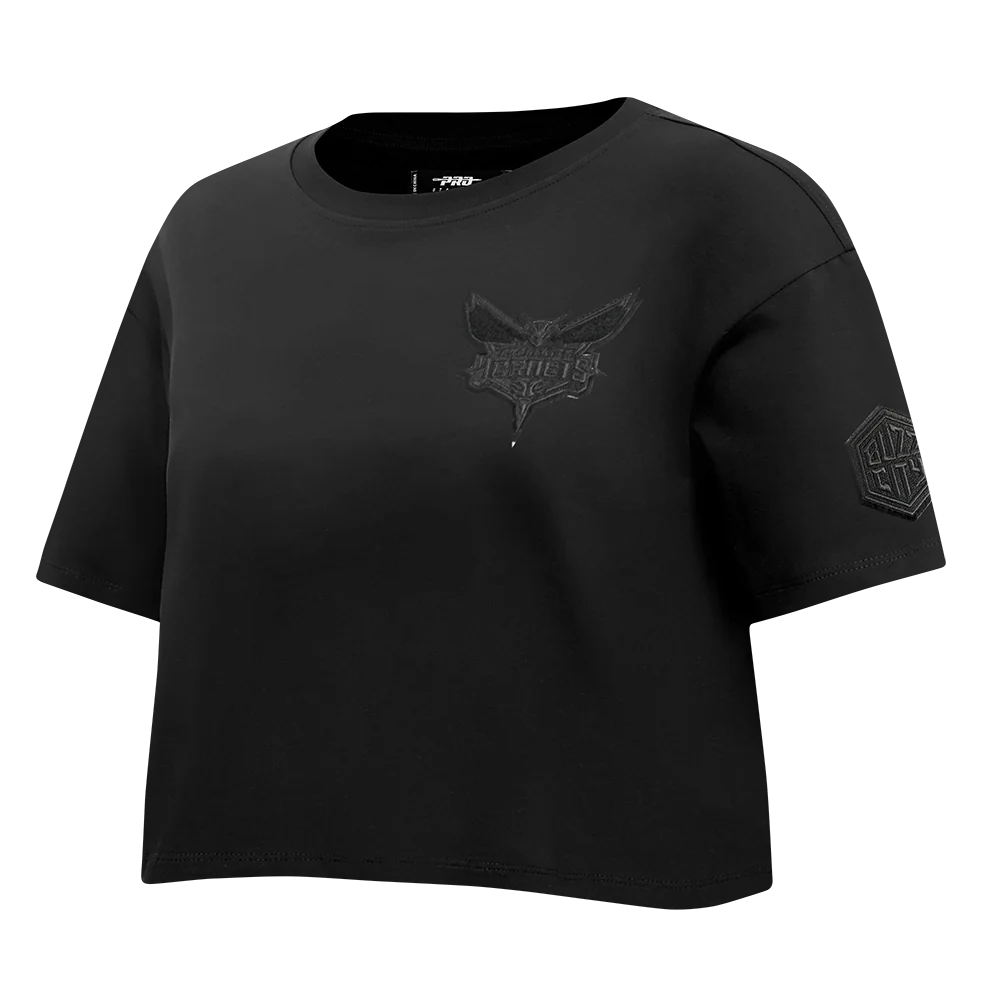 NBA CHARLOTTE HORNETS TRIPLE BLACK WOMEN'S SJ BOXY TEE (TRIPLE BLACK) - Image 2