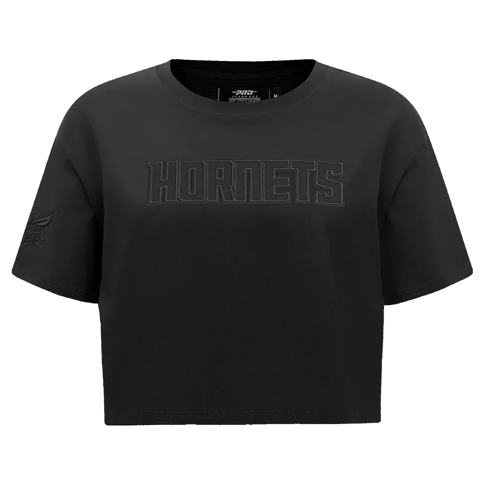 NBA CHARLOTTE HORNETS NEUTRAL WOMEN'S BOXY TEE (BLACK)